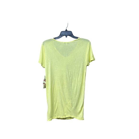 Calvin Klein Jeans Women's Mixed Media Print Block Swing Tee, Citrus Color - Picture 6 of 12